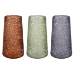 Glass Vase with Square Pattern 17cm - assorted colours 